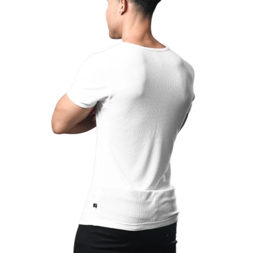 Andrew Christian Rooster Deep V-Neck Tee White Large - Picture 4 of 6